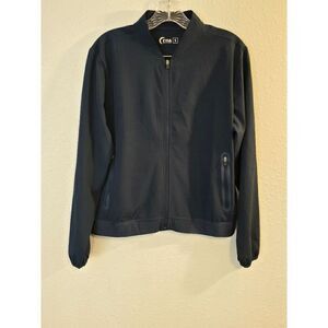 Zyia Active Full Zip Jacket Chill Note Lightweight Blue Womens Bomber Size Small